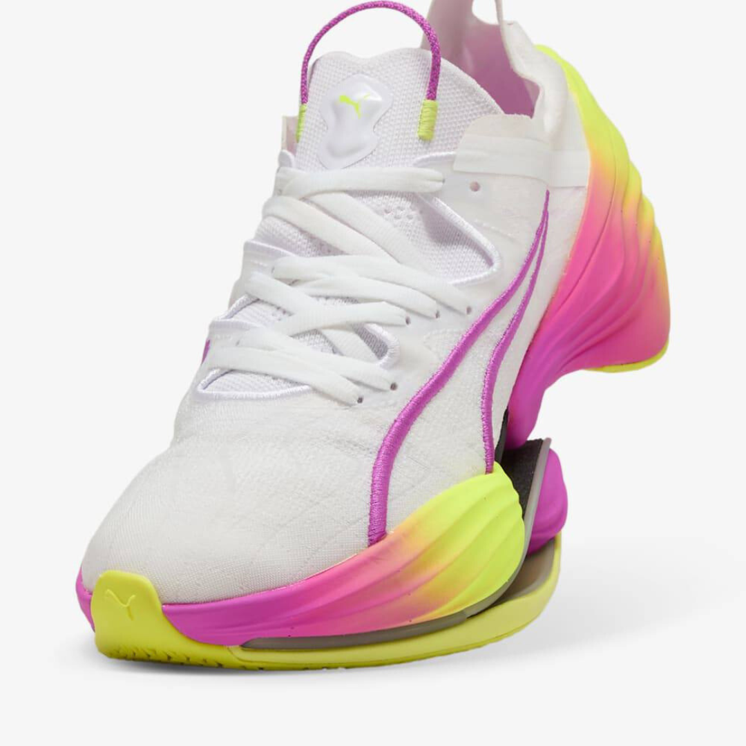 Puma Fast-RB Nitro Elite™ – Blanc et violet avec vert fluo