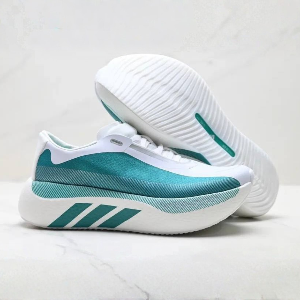 Adidas Hyperboost Edge™ – Blanc avec Vert Foncé