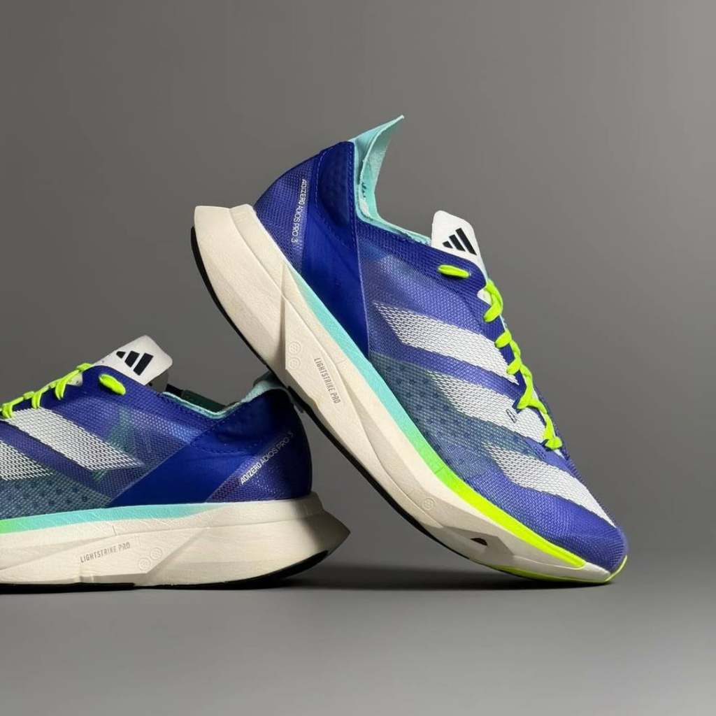 Adidas Adizero Adios Pro 3™ – Bleu Royal avec Vert Néon