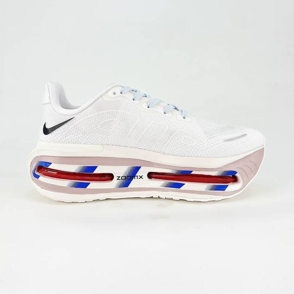 Nike Vomero Premium™ – Blanc Lumière avec Bleu Océan et Rouge Carmin