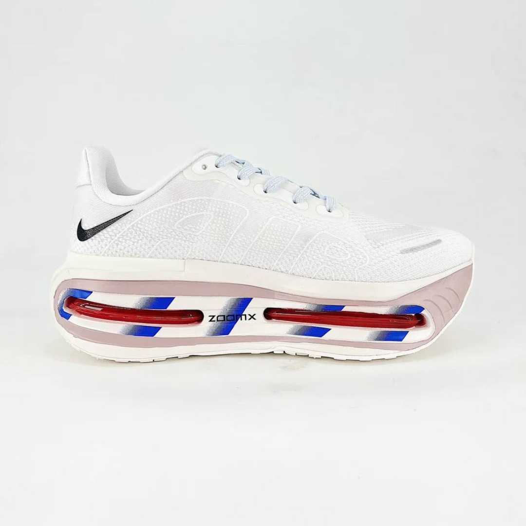 Nike Vomero Premium™ – Blanc Lumière avec Bleu Océan et Rouge Carmin