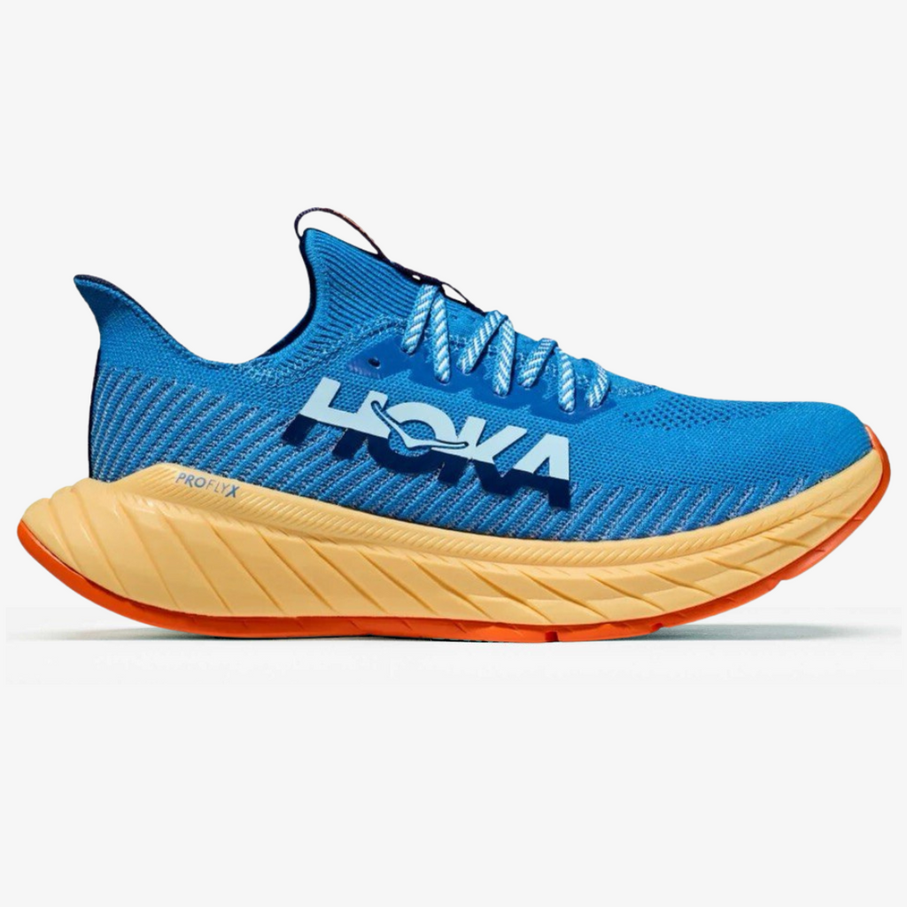 Hoka Carbon X3™ – Bleu Vibrant avec Orange Énergétique