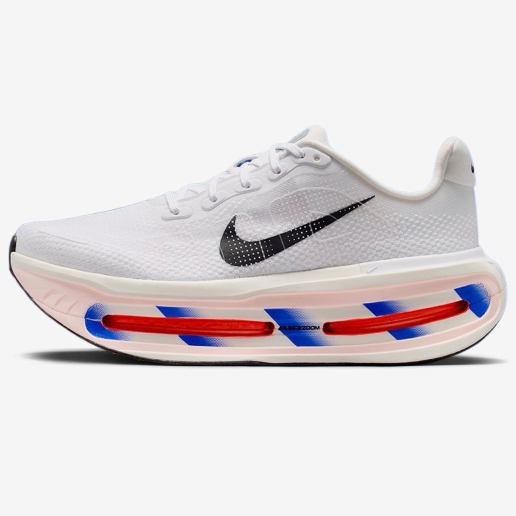 Nike Vomero Premium™ – Blanc Lumière avec Bleu Océan et Rouge Carmin