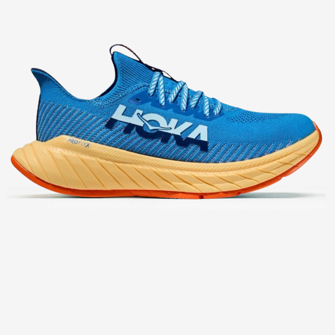 Hoka Carbon X3™ – Bleu Vibrant avec Orange Énergétique