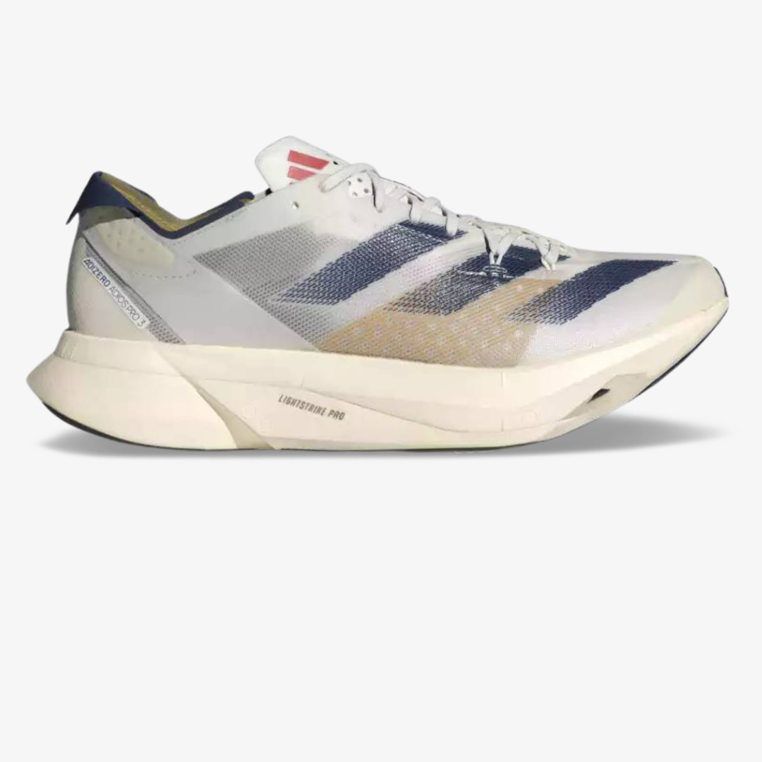 Adidas Adizero Adios Pro 3™ – Blanc/Bleu Foncé