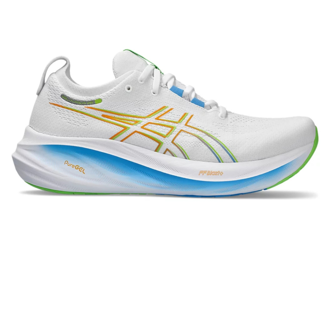 Asics Gel-Nimbus 26™ – Blanc avec Bleu et Vert