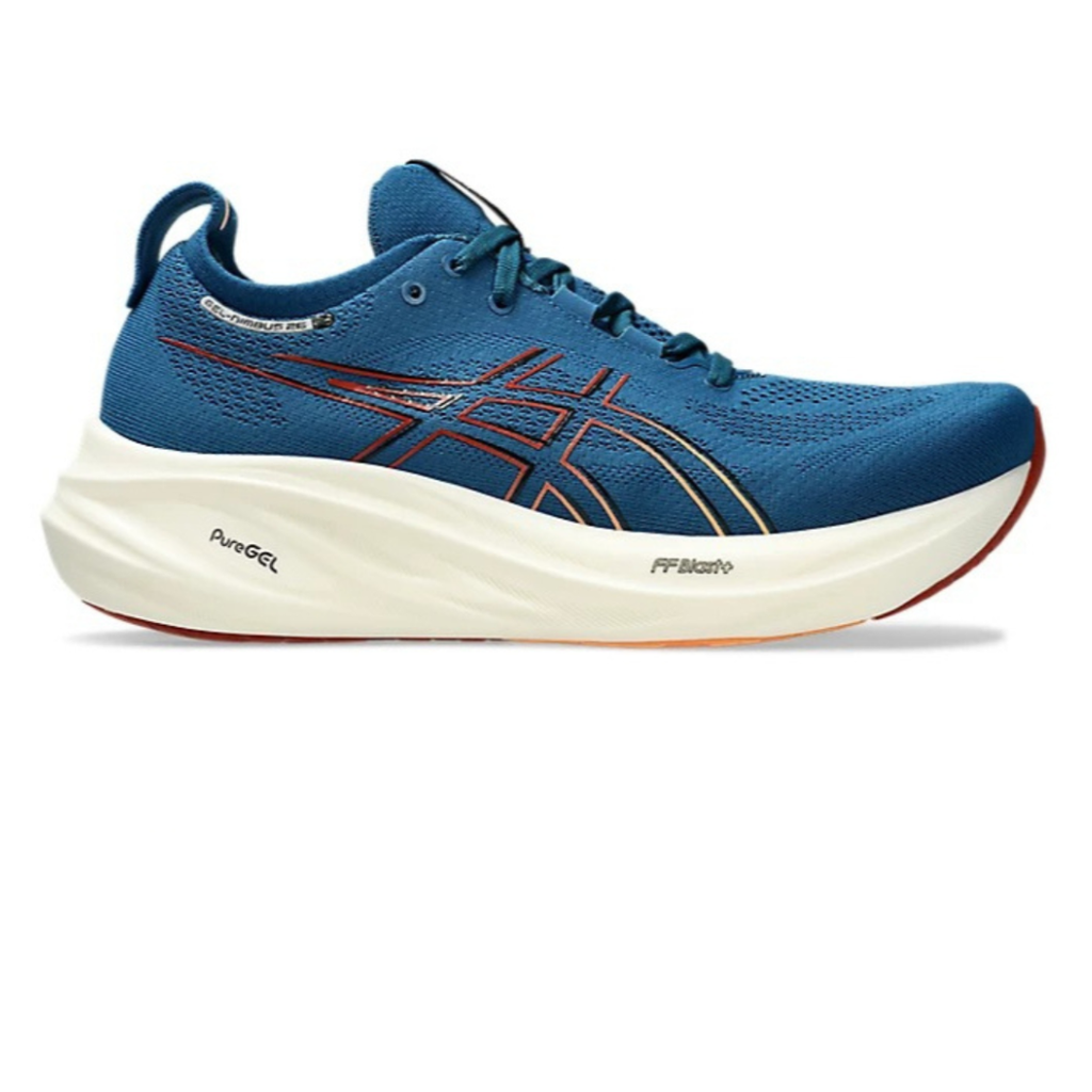 Asics Gel-Nimbus 26™ – Bleu avec Blanc et Rouge