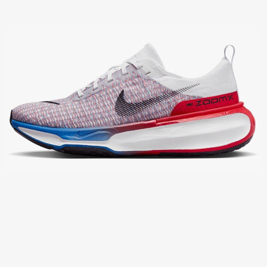 Nike ZoomX Invincible Run 3™ – White Motion avec Blue & Crimson Pulse