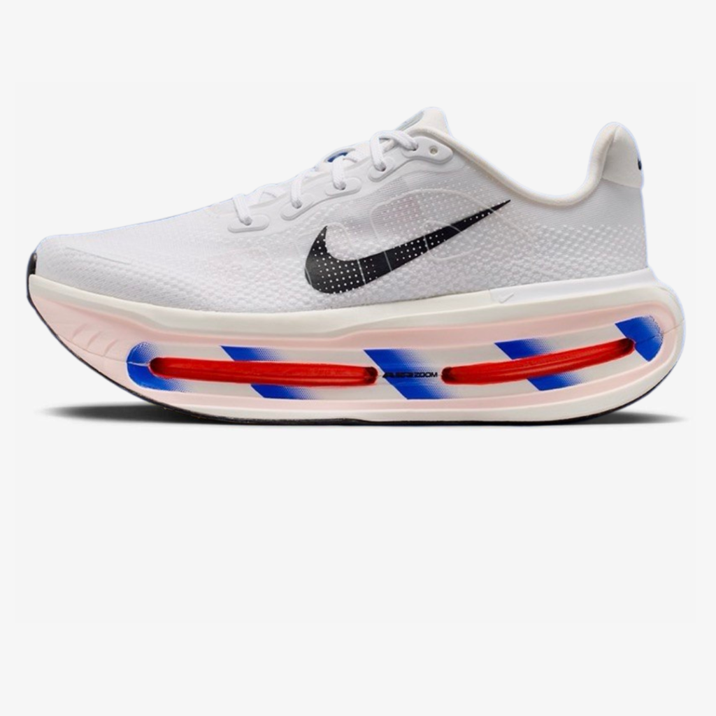 Nike Vomero Premium™ – Blanc Lumière avec Bleu Océan et Rouge Carmin