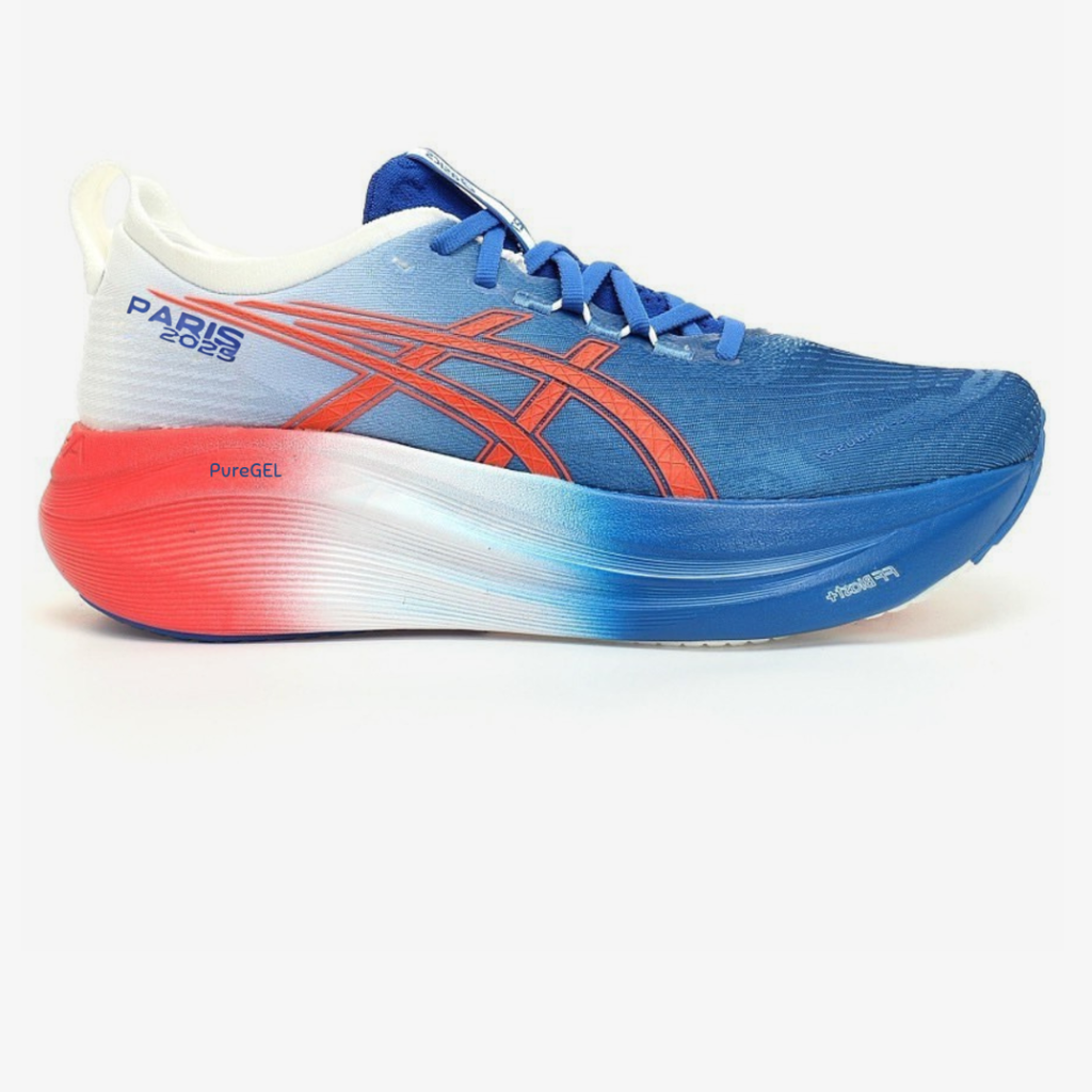 Asics Gel-Nimbus 27 Paris™ – Bleu avec Rouge et Blanc