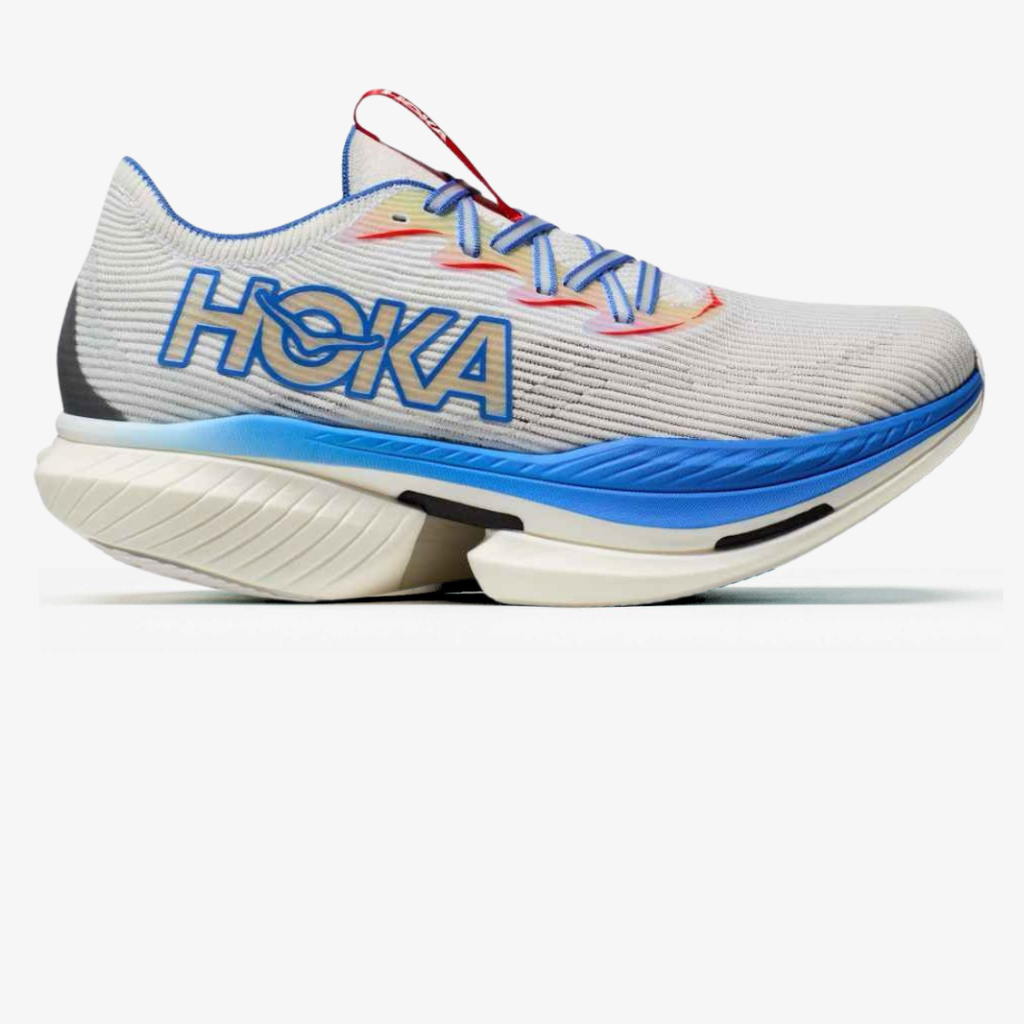 Hoka Cielo X1 Unisexe™ – Blanc Épuré avec Bleu Virtuel Vibrant
