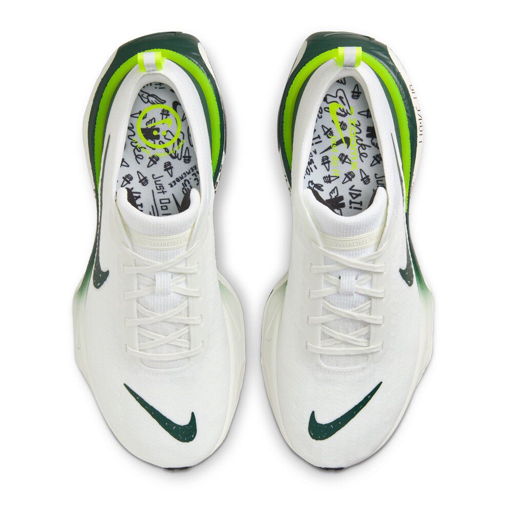 Nike ZoomX Invincible Run 3™ – Blanc Energy avec Vert Pro et Volt Black