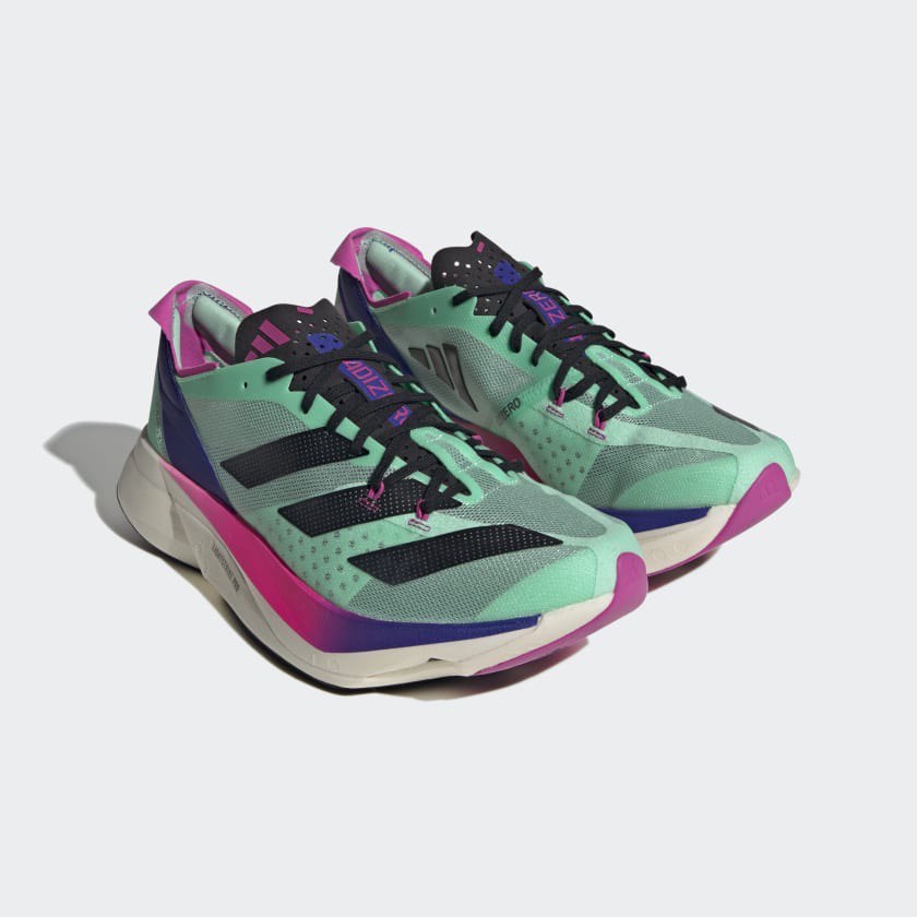 Adidas Adizero Adios Pro 3™ – Vert d'eau avec Noir et Rose