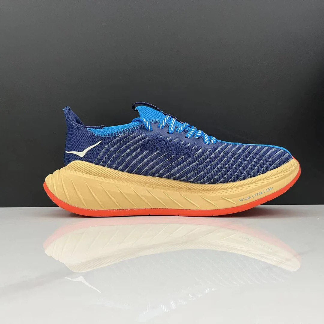Hoka Carbon X3™ – Bleu Vibrant avec Orange Énergétique